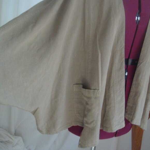 GERTIES Kimono Crop Jacket Top Layer Khaki Lagenlook - Picture 3 of 11